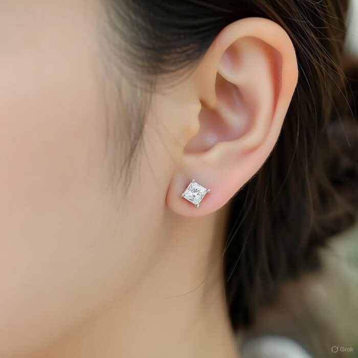 Unisex silver studs earrings 2