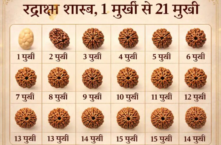 Rudraksha Shastra, from 1 mukhi to 21 mukhi
