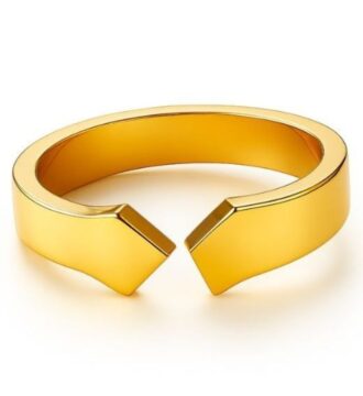 SILVER RING WITH GOLD POLISH