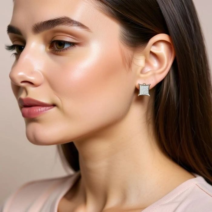 Sterling silver earring for unisex 2