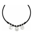 925 Sterling Silver Baby Katla with Chand Suraj Haay Charms and Black Beads