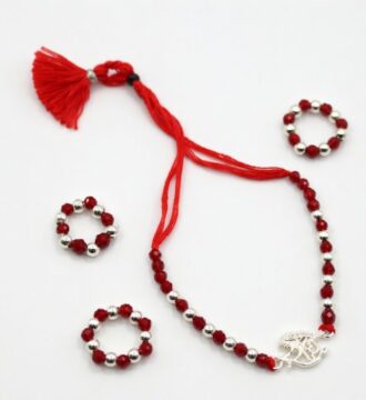 Laddu Gopal Silver Jewellery Set (Necklace & Chudi)