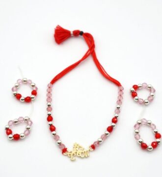 Laddu Gopal Silver Beaded Necklace Set