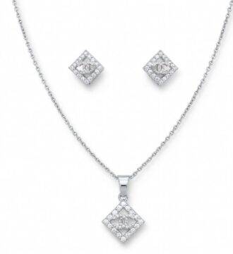 Elegant Pendant Chain with Matching Earrings Set