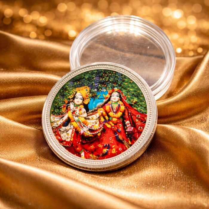 Shri Radha krishna silver coin