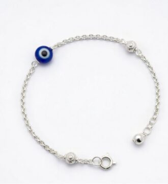 Evil Eye Silver Chain Bracelet