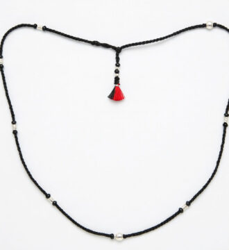 Silver Beaded Black Thread Child Tagdi