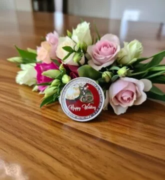 Pure Silver 999 Happy Wedding Commemorative Coin – 10 Gram | Fine Silver Gift Coin