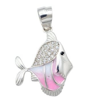 Sterling Silver Fish Pendant with Enamel Finish