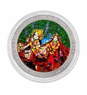 999 Pure Silver Radha Krishna Coin 10 Gram Religious Silver Coin by SRK Jewelry