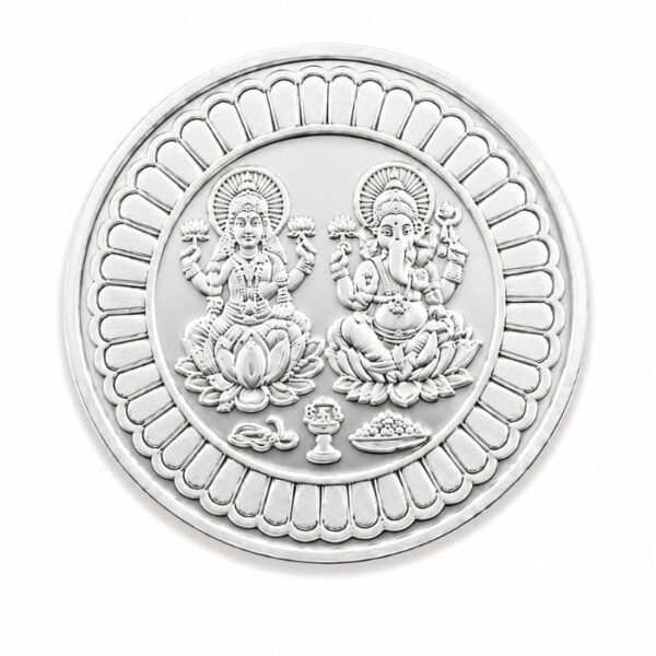 10 Gram 999 Fine Silver Lakshmi Ganesh Coin