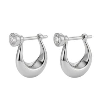 925 Sterling Silver Blue Stone Hoop Earring for Boys & Men