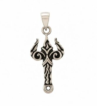 925 Sterling Silver Oxidised Trishul Pendant for Men & Women | Lord Shiva Trident Pendant | Spiritual Silver Locket