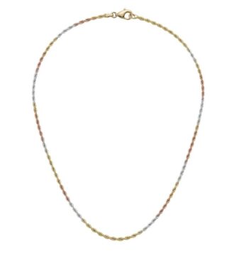 925 Sterling Silver Tri-Color Rose Gold Chain for Women | Elegant Daily Wear Necklace