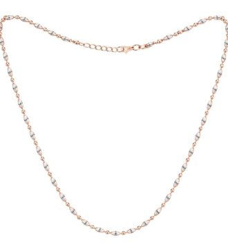 925 Sterling Silver Rose Gold Beaded Chain for Women | Elegant Daily Wear Necklace