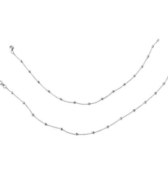 925 Sterling Silver Beaded Lightweight Anklet for Women & Girls | Elegant Silver Payal Daily Wear