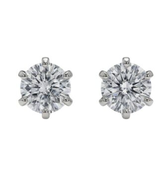 925 Sterling Silver CZ Stud Earrings for Women & Girls | Elegant Daily Wear Silver Earrings