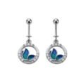 SRKJ 925 Sterling Silver Blue Leaf Round Bugadi Earring for Women