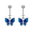 SRKJ 925 Sterling Silver Blue Butterfly Bugadi Earring for Women