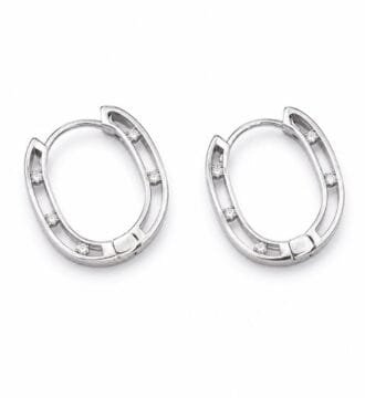 925 Sterling Silver Square CZ Hoop Bali Earrings for Women | Real Silver Huggie Earrings