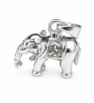 SRKJ Real Silver Elephant Pendant for Men & Women | Lucky Elephant Charm Pendant | Spiritual Silver Jewellery