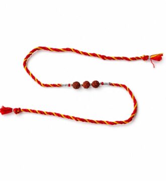 925 Sterling Silver Rudraksha Rakhi for Brother | Traditional Mauli Thread Rakhi | Spiritual Raksha Bandhan Rakhi