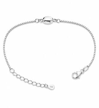 925 Sterling Silver Minimal Oval Rakhi Bracelet