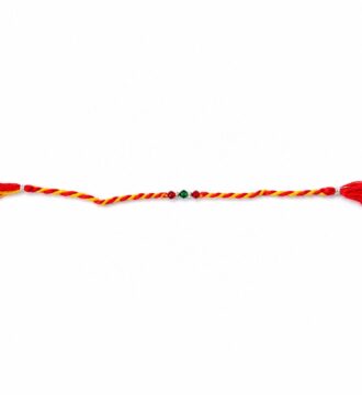 SRKJ 925 Sterling Silver Beaded Rakhi for Brother | Designer Silver Rakhi | Traditional Mauli Thread Raksha Bandhan Rakhi