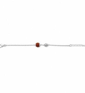 SRKJ 925 Sterling Silver Rudraksha Rakhi Bracelet for Men & Women | Adjustable Spiritual Silver Rakhi | Real Silver Raksha Bandhan Bracelet
