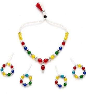 Laddu Gopal Silver Jewellery Set (Necklace & Bangle)