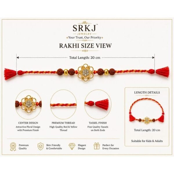 925 Sterling Silver Floral Rakhi