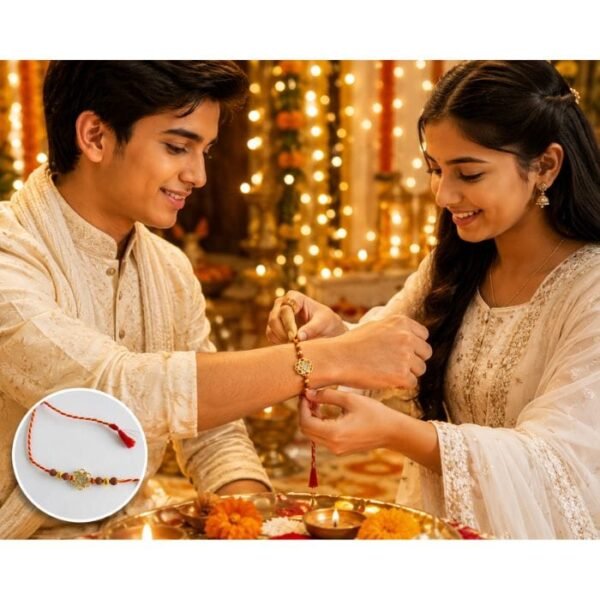 925 Sterling Silver Floral Rakhi