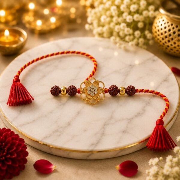 925 Sterling Silver Floral Rakhi