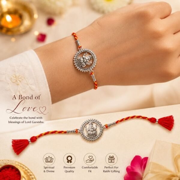 925 Sterling Silver Lord Ganesha Rakhi