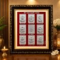 999 Silver Foil Ashtalakshmi Darshan Frame by SRK Jewelry for Home Temple, Office, Pooja Room and Spiritual Wall Decor