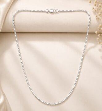 925 Sterling Silver Men's Chain Daily Wear box chain for Men & Boys