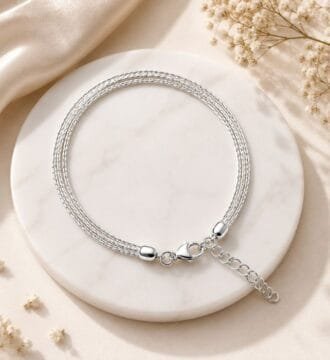 925 Sterling Silver Multi Strand Adjustable Bracelet for Women & Girls