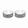 925 Sterling Silver Oxidised Toe Rings for Women with Traditional Design