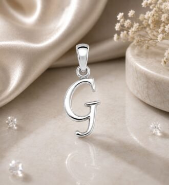 SRKJ G Initial Pendant in 925 Sterling Silver