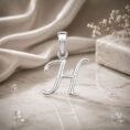 925 Sterling Silver Letter H Pendant
