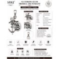 SRKJ 925 Sterling Silver Trishul Om Pendant