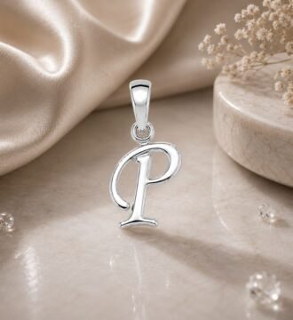 SRKJ P initial pendant in 925 sterling silver