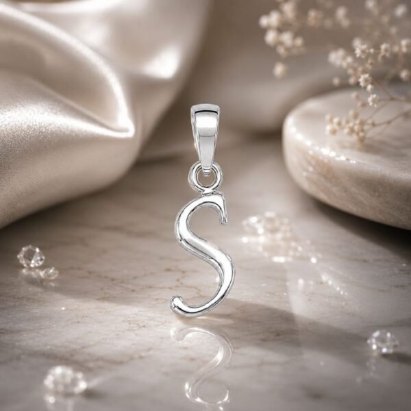 S NAME LOCKET 925 Sterling Silver S Alphabet Pendant
