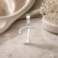 SRKJ T initial pendant in 925 sterling silver
