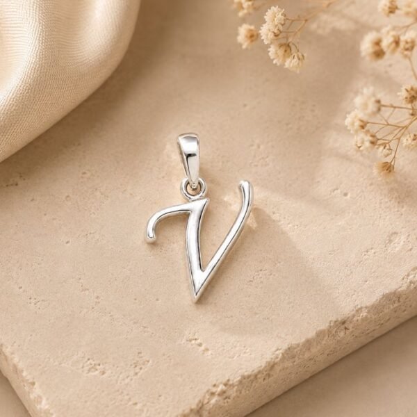 V NAME LOCKET SRKJ V Initial Pendant in 925 Sterling Silver