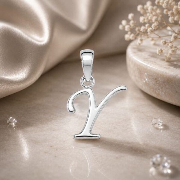 925 Sterling Silver Letter Y Pendant